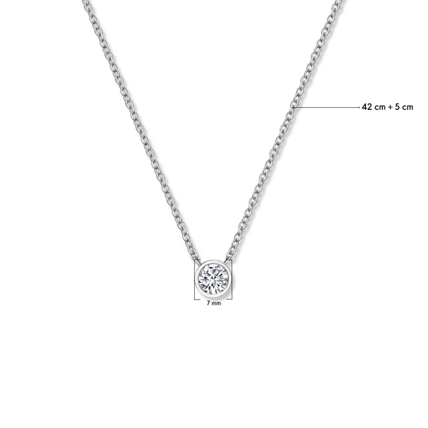 Solitaire crystal pendant with chain