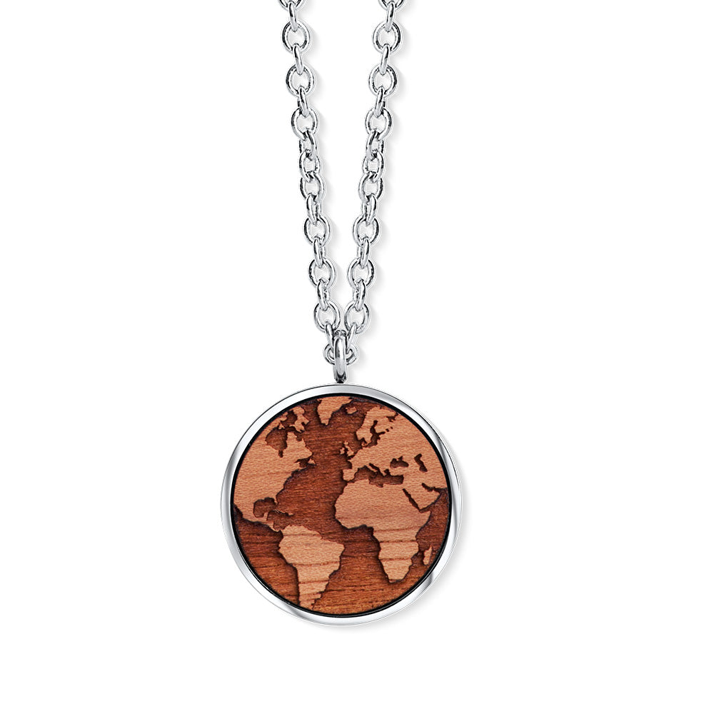 Wooden earth pendant - crystalpjewelry