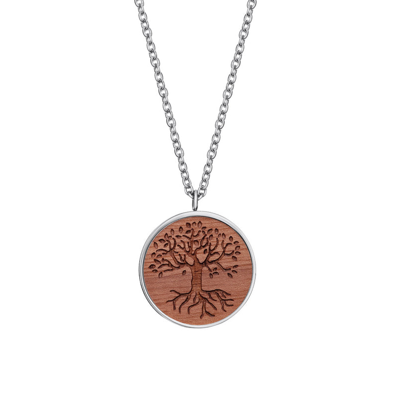 Wooden Tree Of Life Pendant With Chain