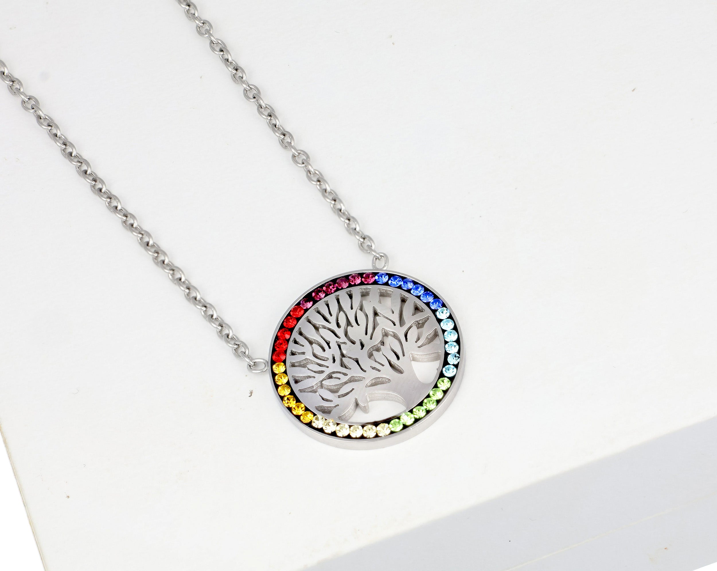 Chakra tree of life pendant - crystalpjewelry
