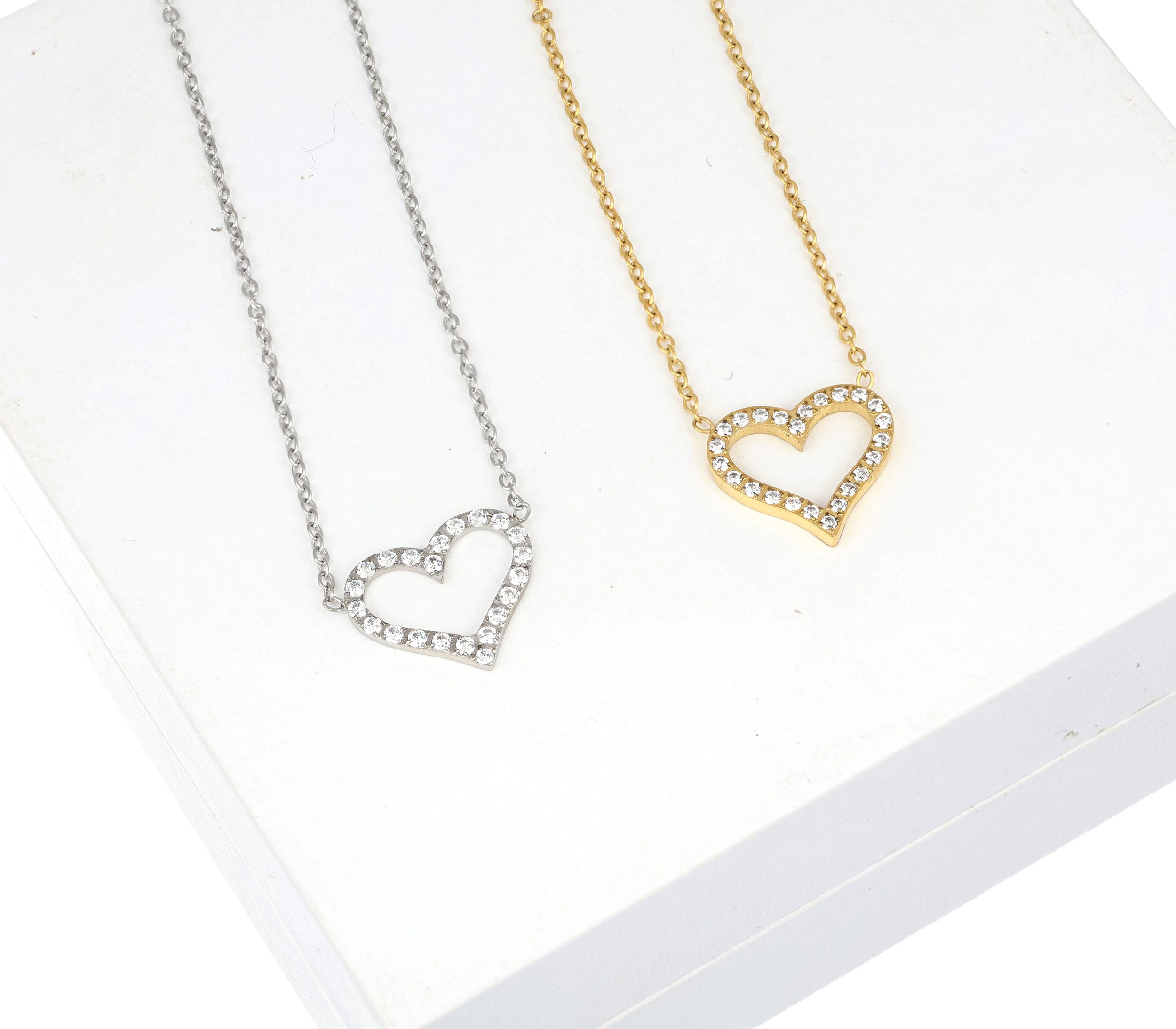 Sparkling Heart Pendant - crystalpjewelry