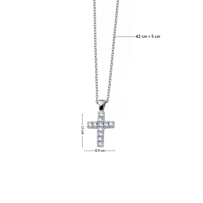 Bless Cross Silver Pendant