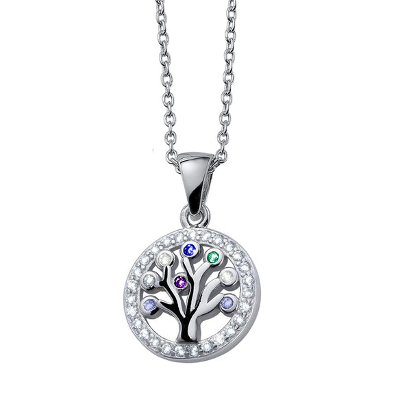 Chakra Tree Of Life Silver Pendant