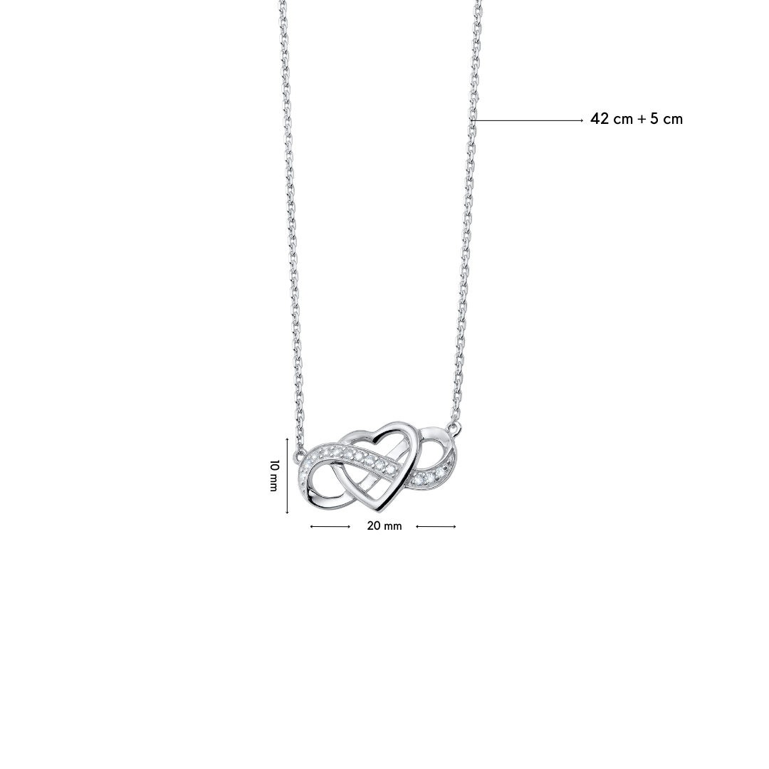 Heart Infinity Silver Pendant