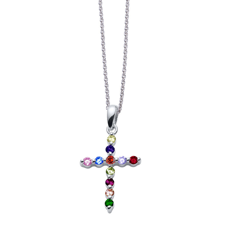 Cross multi silver pendant