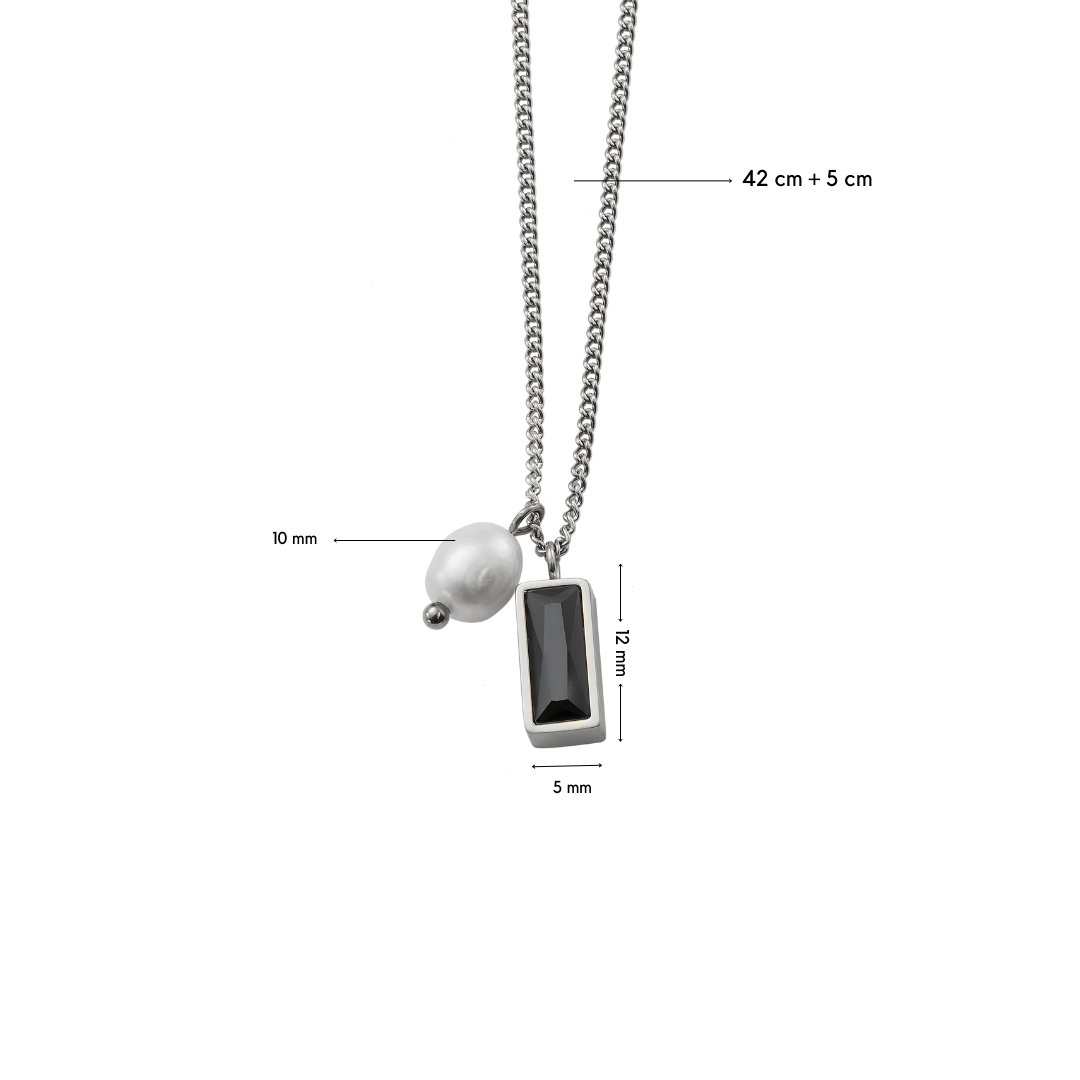Tide pearl baguette pendant