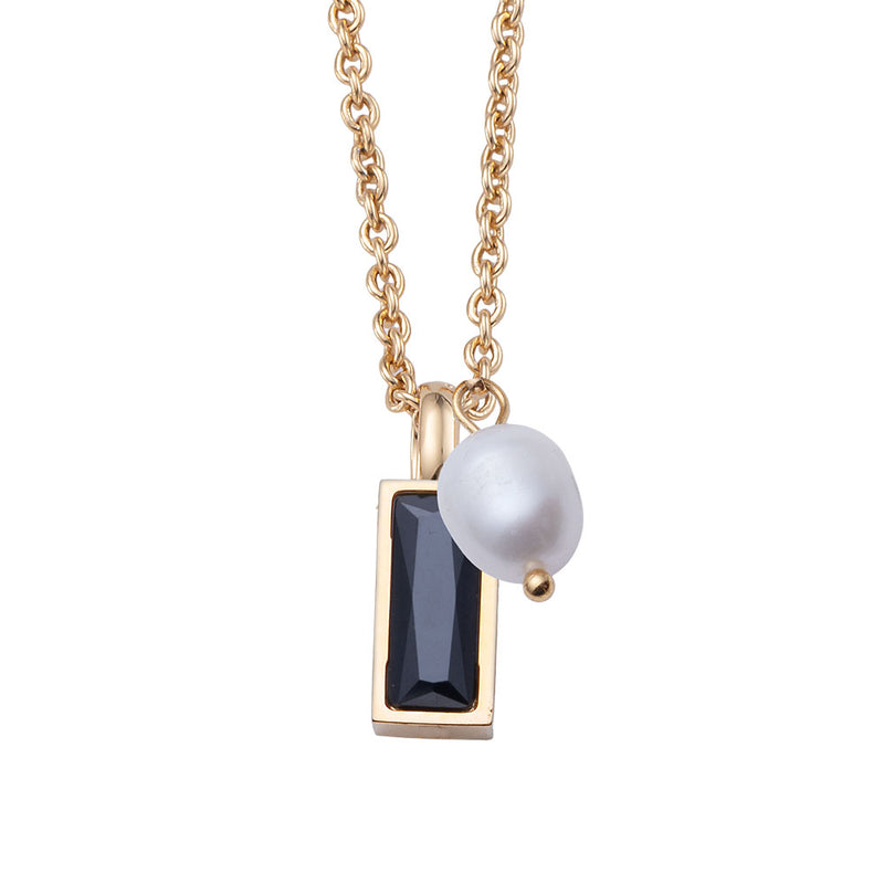 Tide pearl baguette pendant