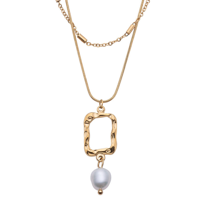 Tide pearl square pendant