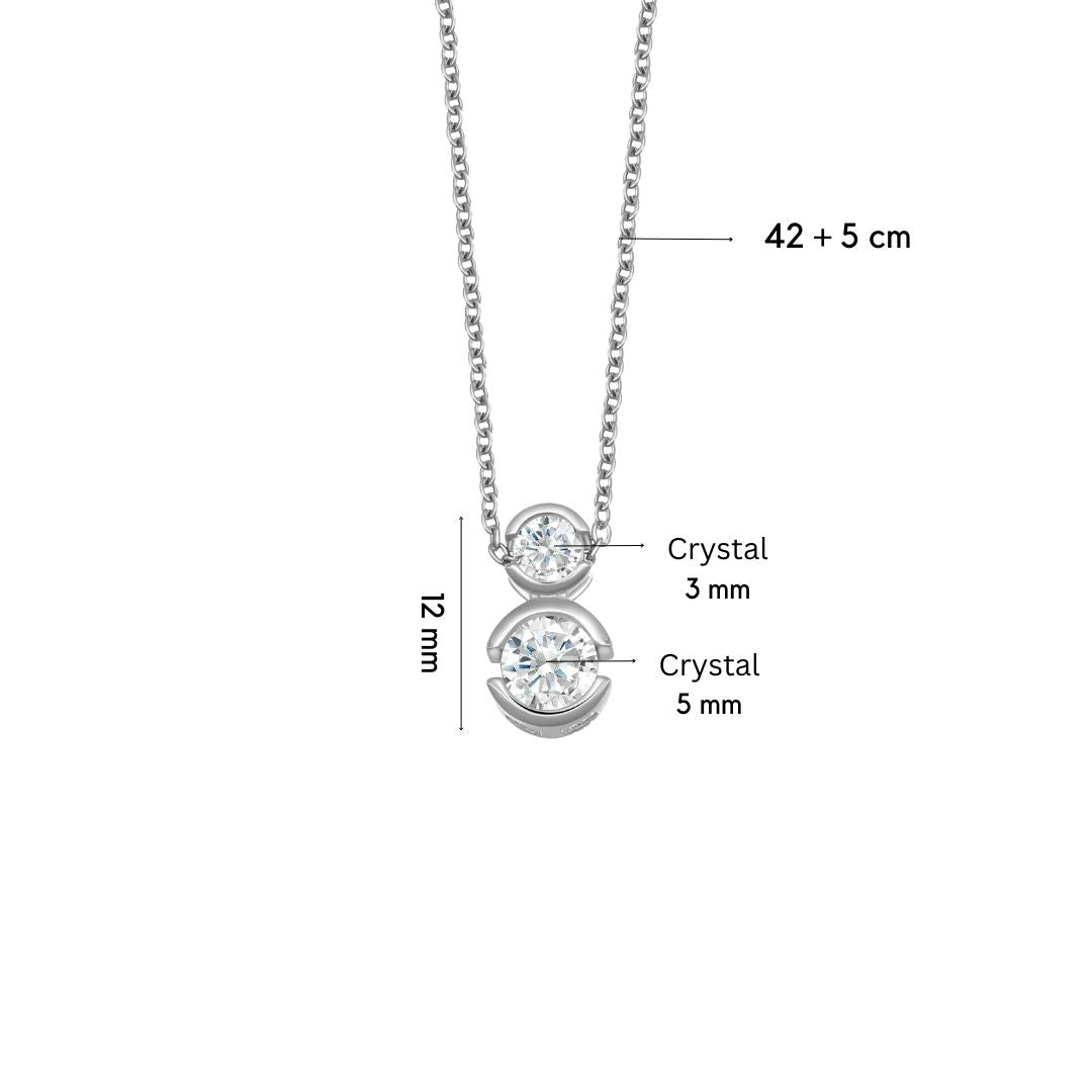 Double hold silver pendant