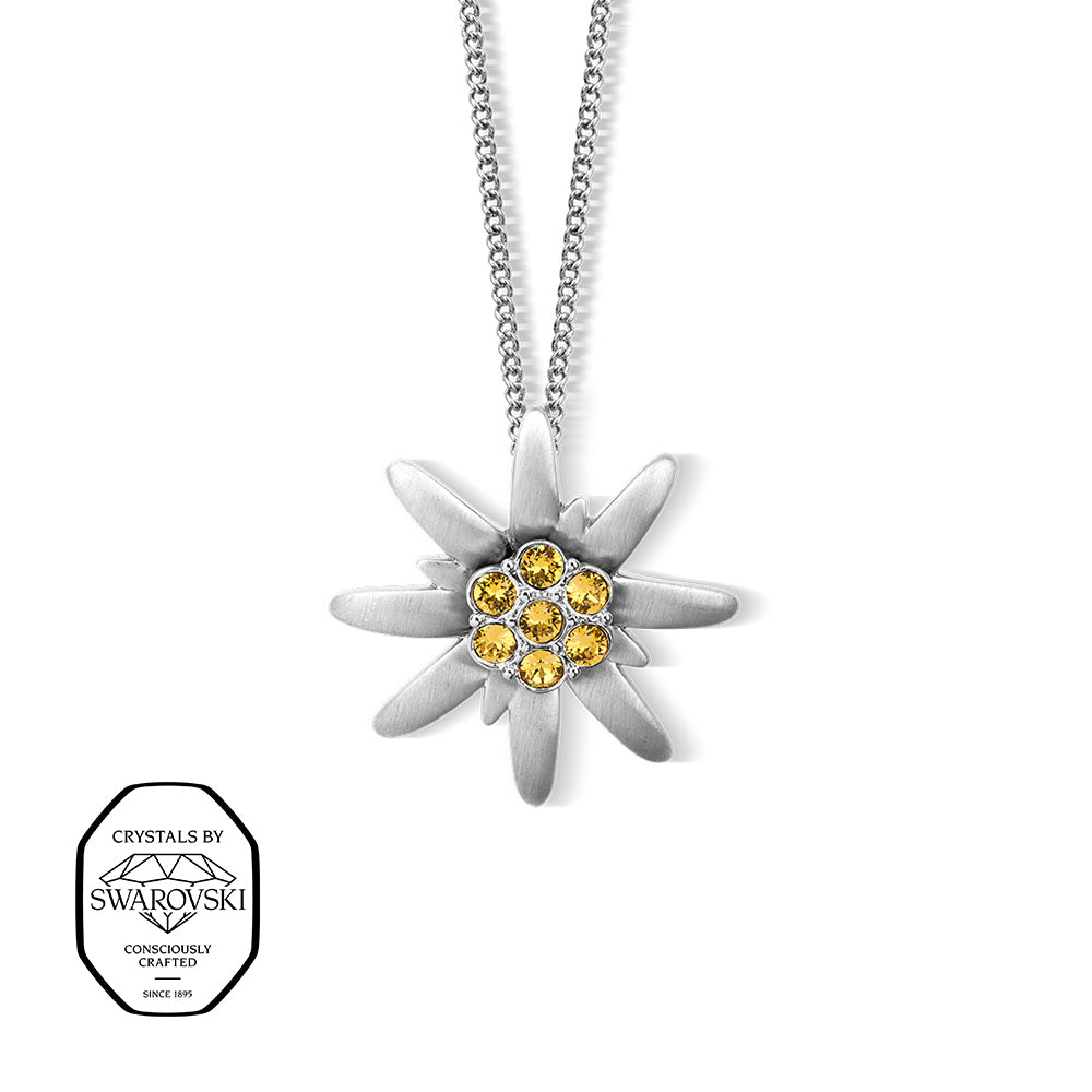 Edelweiß-Halskette silberfarben mit Swarovski® Kristallen