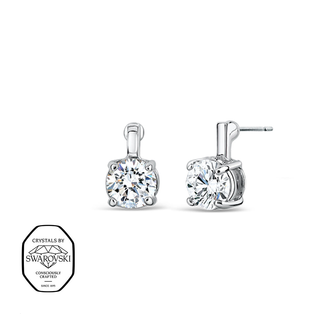 Runde Ohrstecker mit Swarovski® Kristall in Krappenfassung