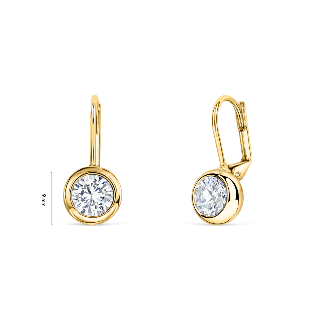 Round Solitaire Hanging earrings - crystalpjewelry