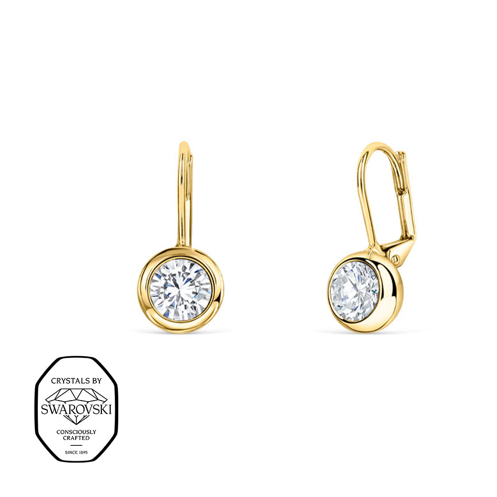 Vergoldete Ohrhänger mit runden Swarovski® Kristallen
