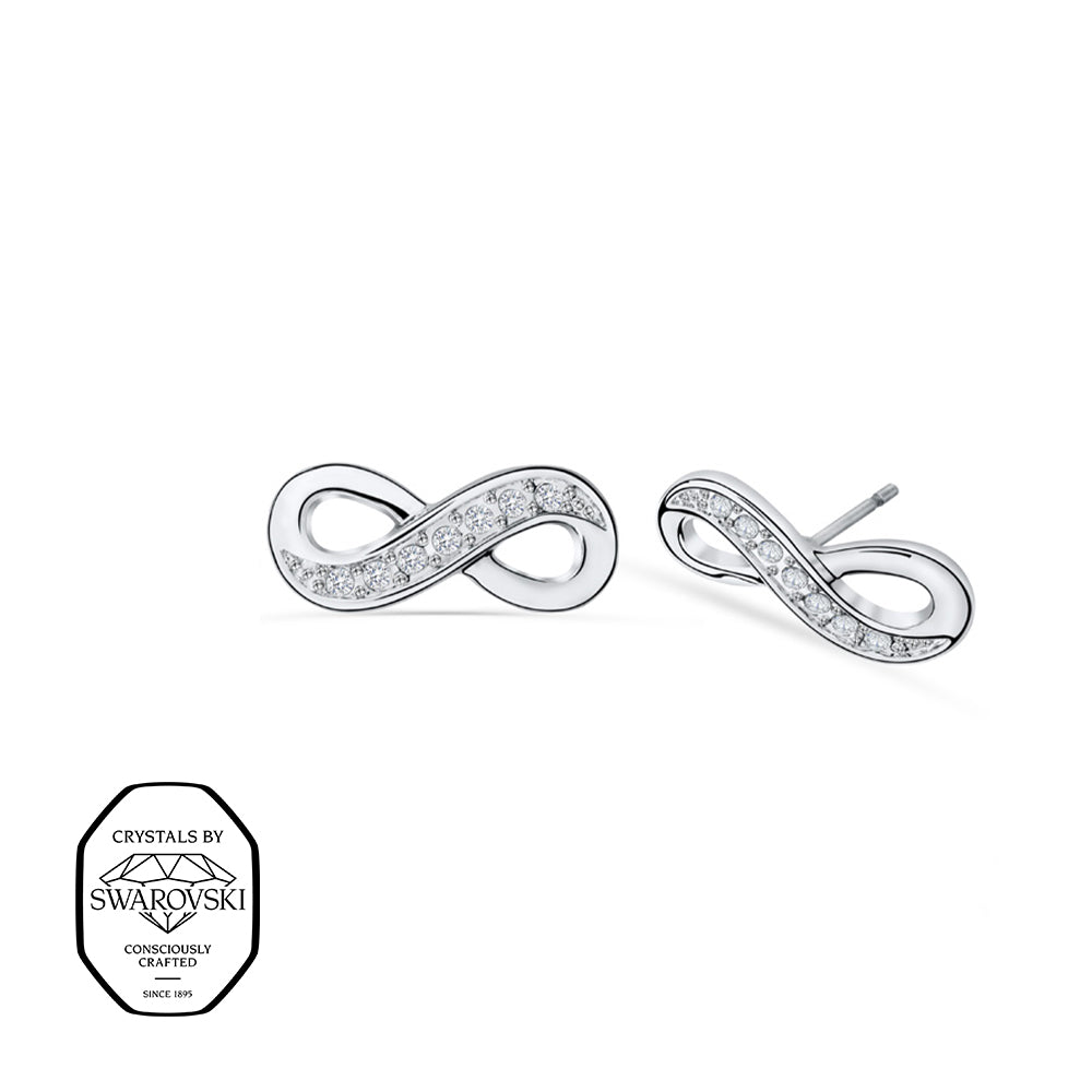 Infinity Ohrstecker mit Swarovski® Kristallen