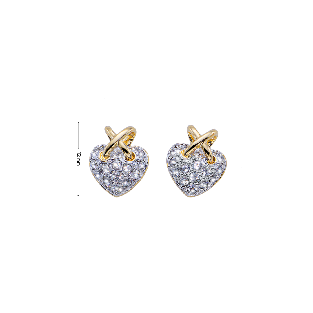 Two Tone Heart Earrings - crystalpjewelry