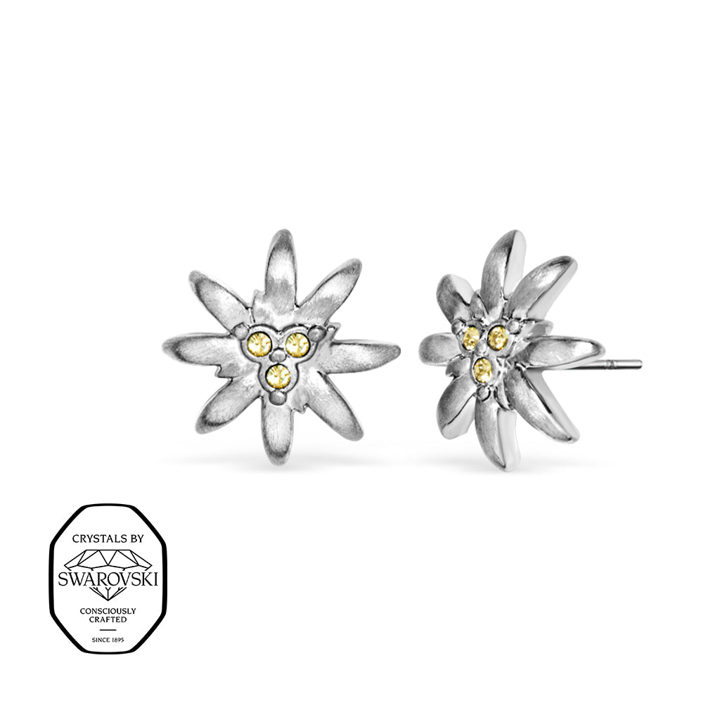 Edelweiß Ohrringe Silber mit Swarovski® Kristallen