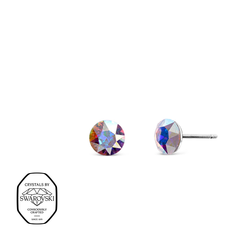 Elegante Ohrstecker mit Swarovski® Kristallen im Aurora Boreale Effekt, die in vielen Farben schimmern und glamourös funkeln