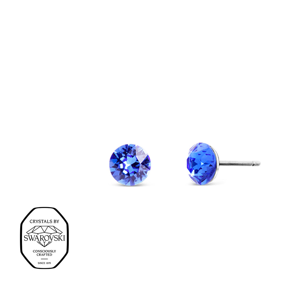 Elegante Ohrstecker mit Swarovski® Kristallen in funkelndem Capri-Blau, stilvoll und edel.