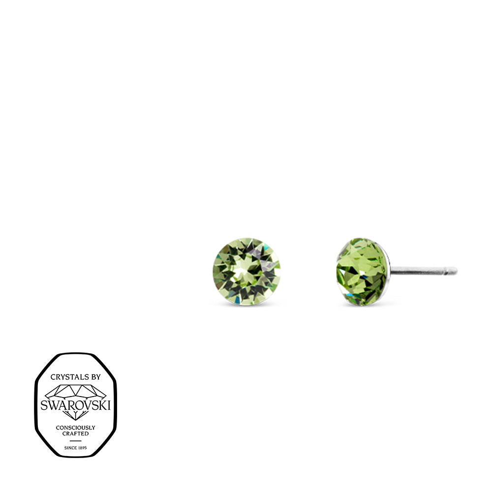 Elegante Ohrstecker mit Swarovski® Kristallen in frischem Peridot-Grün, funkelnd und stilvoll