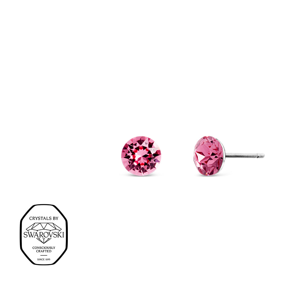 Zarte Ohrstecker mit Swarovski® Kristallen in funkelndem Rosa, feminin und elegant