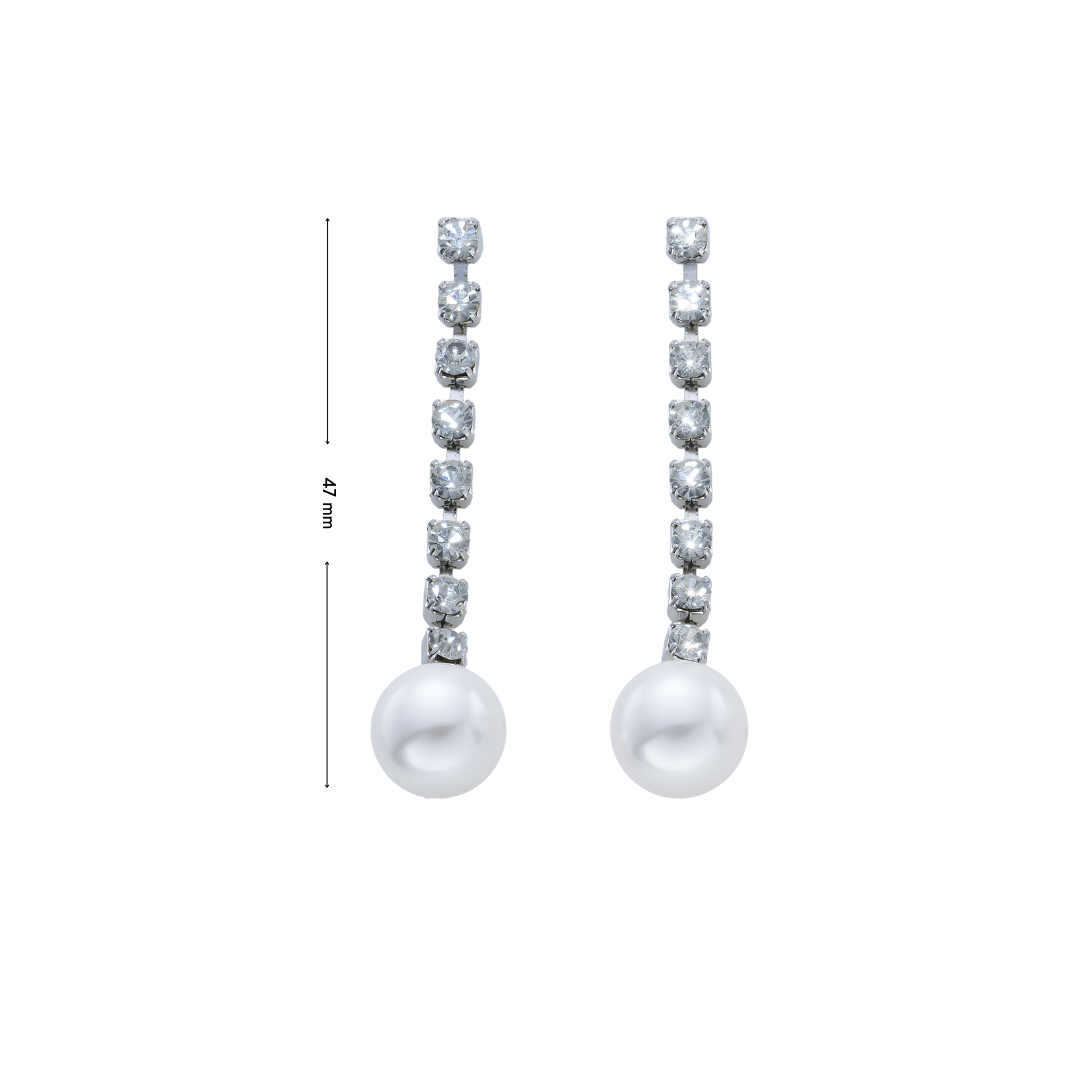 Glitter Pearl Pin Earring