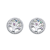 Chakra Tree Of Life Orecchini a spillo in argento