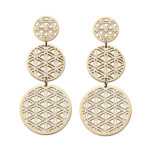 Flower of life long earrings