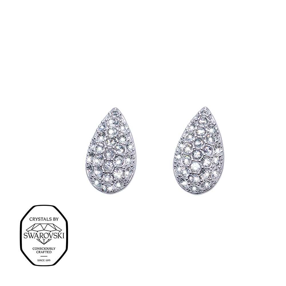 Silberne Tropfen-Ohrstecker mit funkelnden Swarovski® Kristallen
