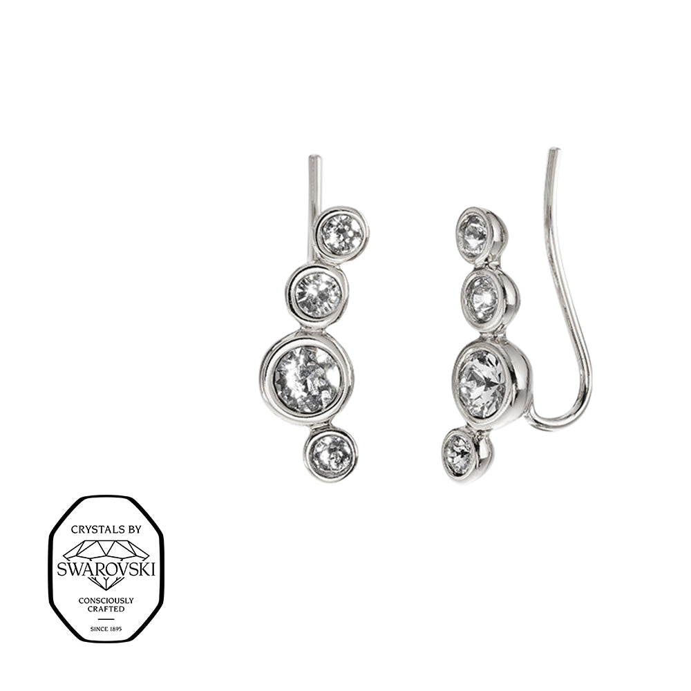 Goldene Ohrhänger mit mehreren Swarovski® Kristallen im eleganten Design.