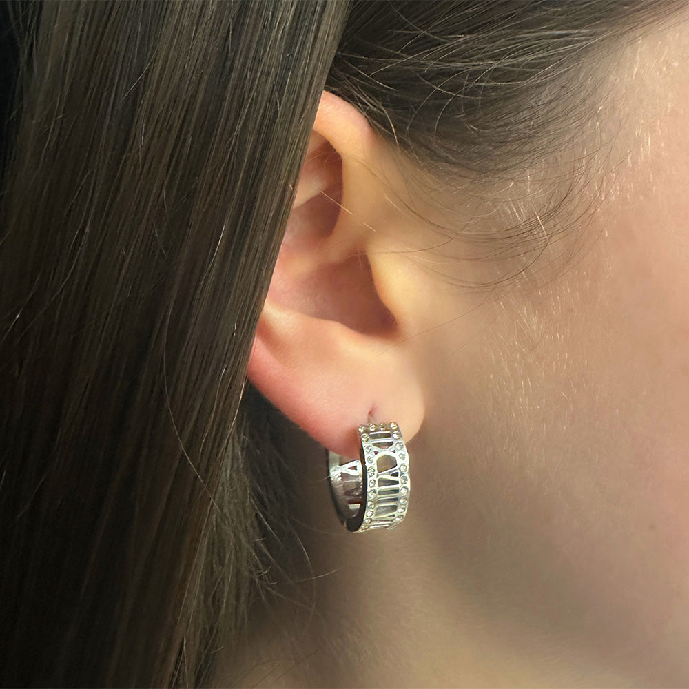 Time hoop earrings