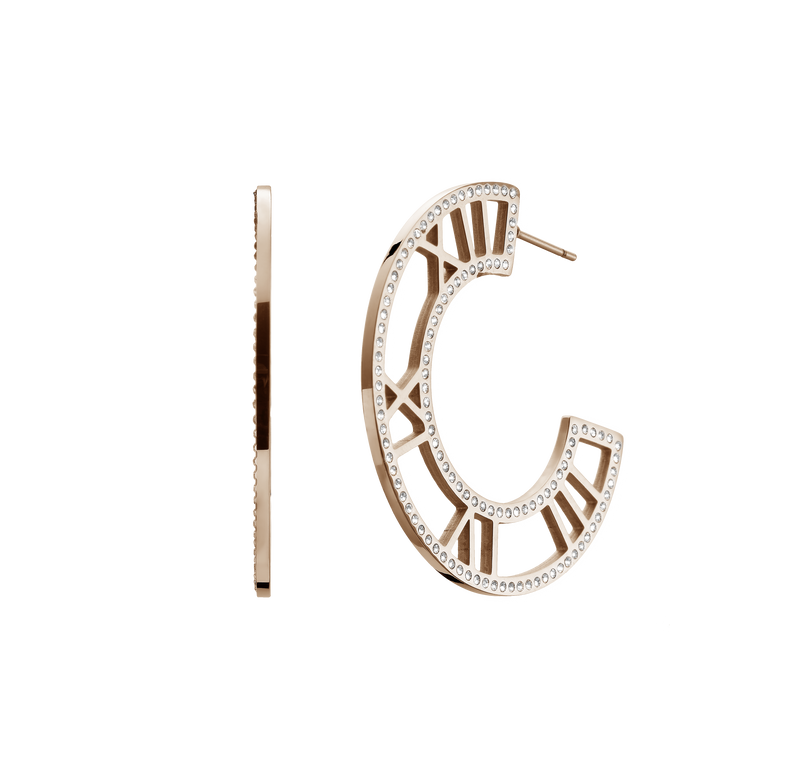 Time large hoop earrings