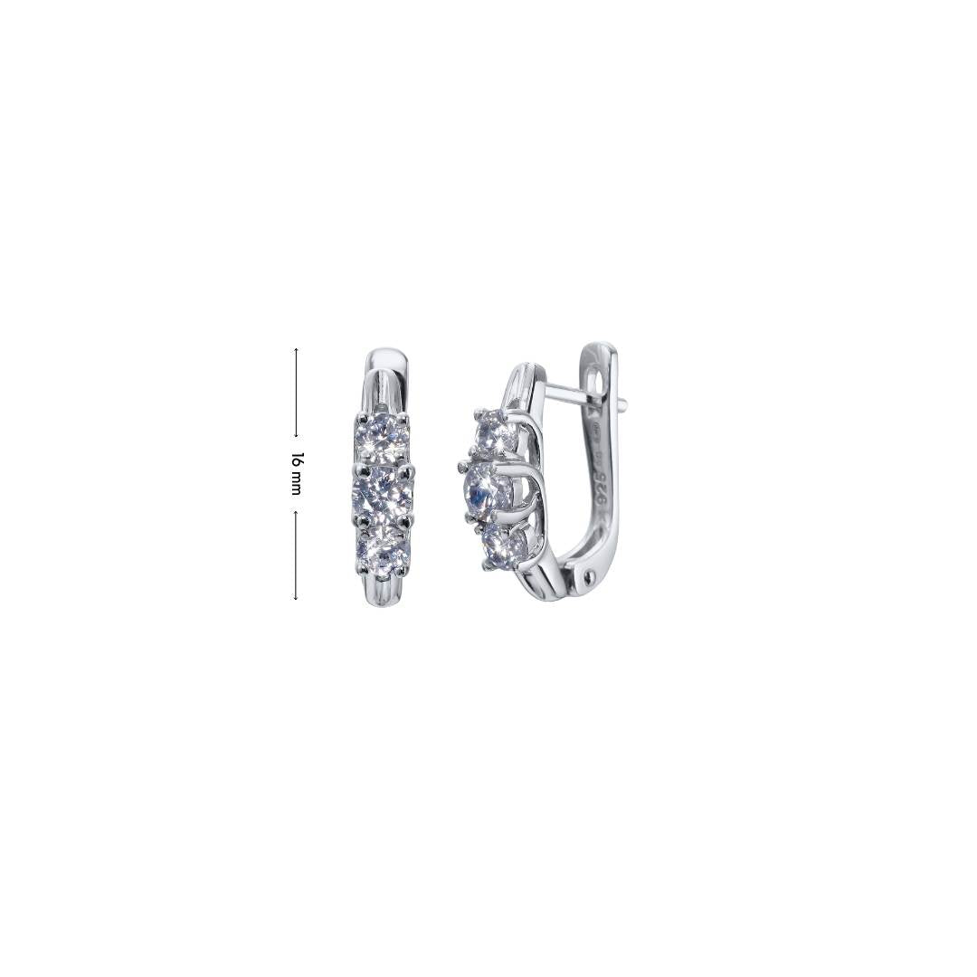 Trilogy silver hoop earrings