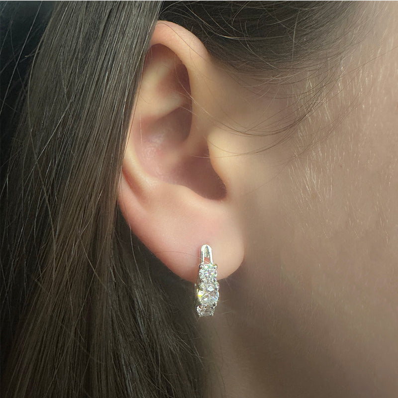 Trilogy silver hoop earrings