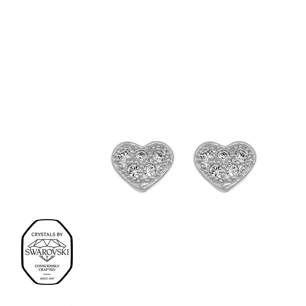 Elegante Herz-Ohrringe in Silber mit Swarovski® Kristallen – zarte Ohrstecker von Crystalp