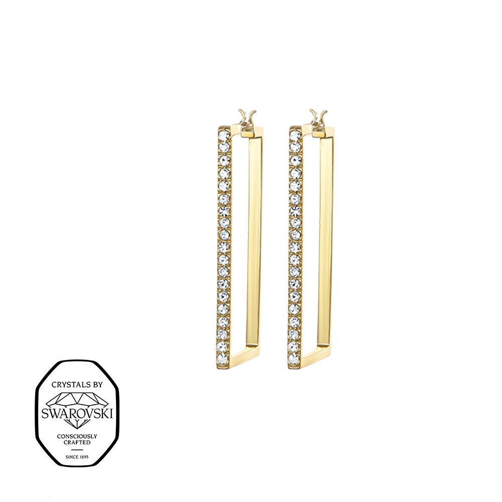 lange Ohrhänger vergoldet mit Swarovski® Kristallen – eleganter, funkelnder Modeschmuck