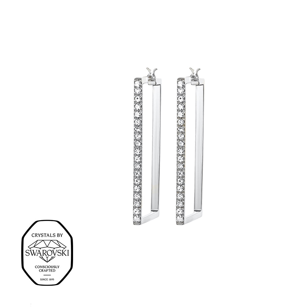 lange Ohrhänger silberfarben mit Swarovski® Kristallen – eleganter, funkelnder Modeschmuck