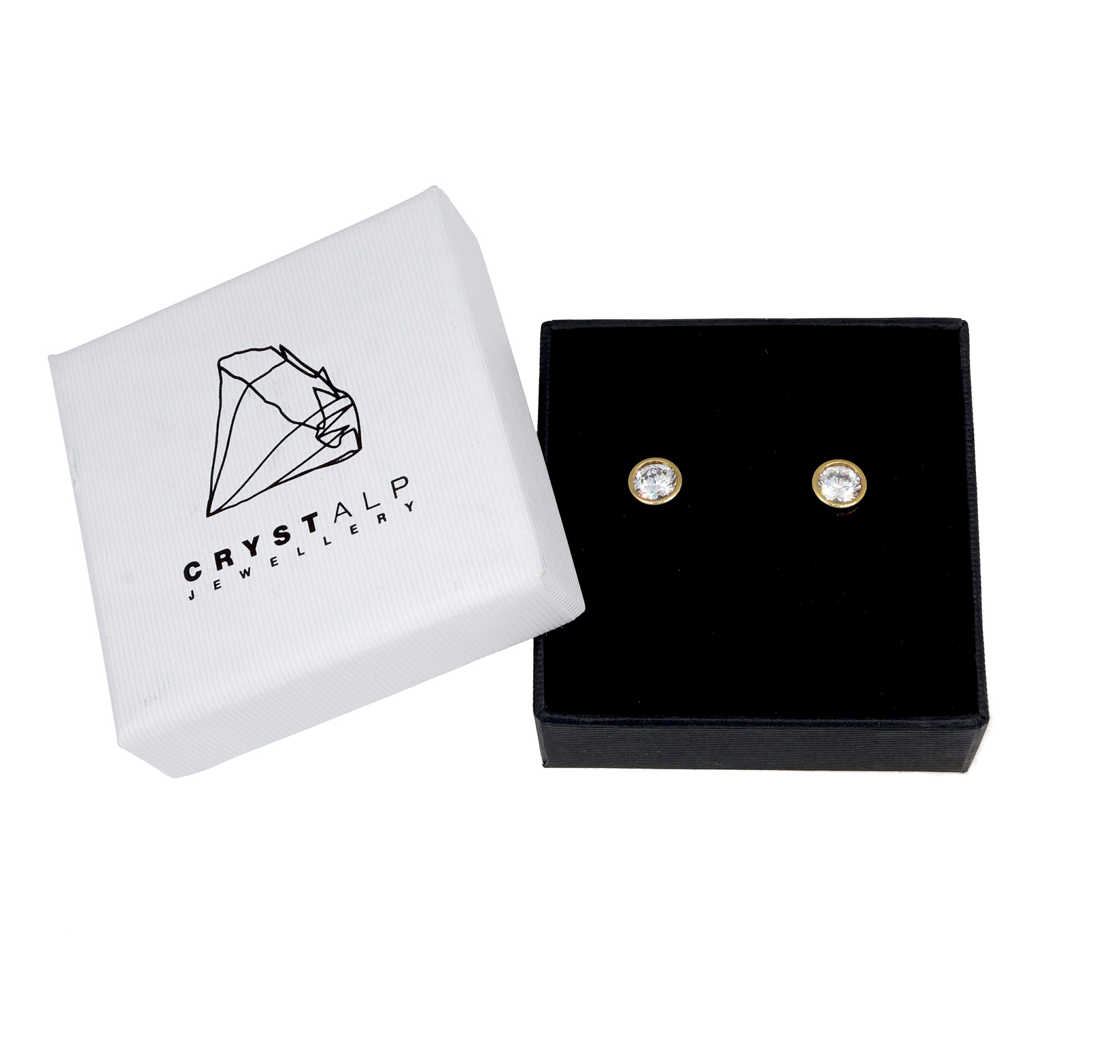 Pendientes de solitario de hielo
