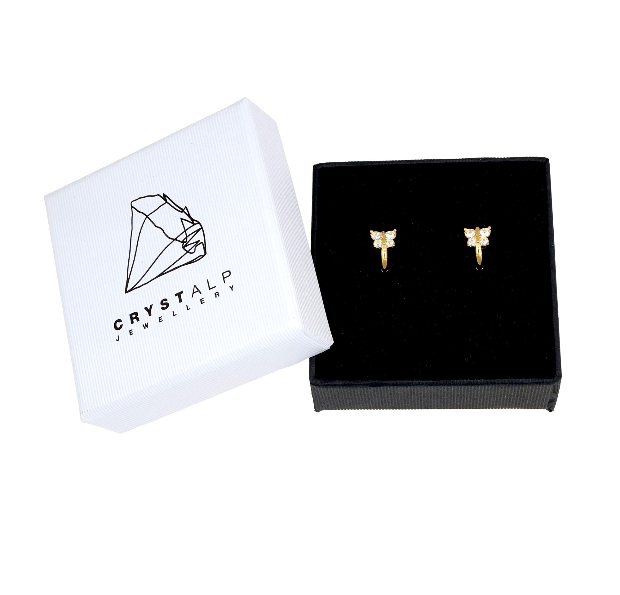 Butterfly hoop earrings
