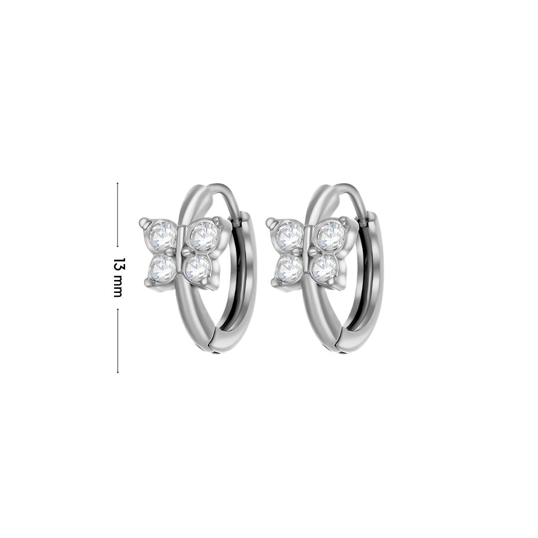 Butterfly hoop earrings