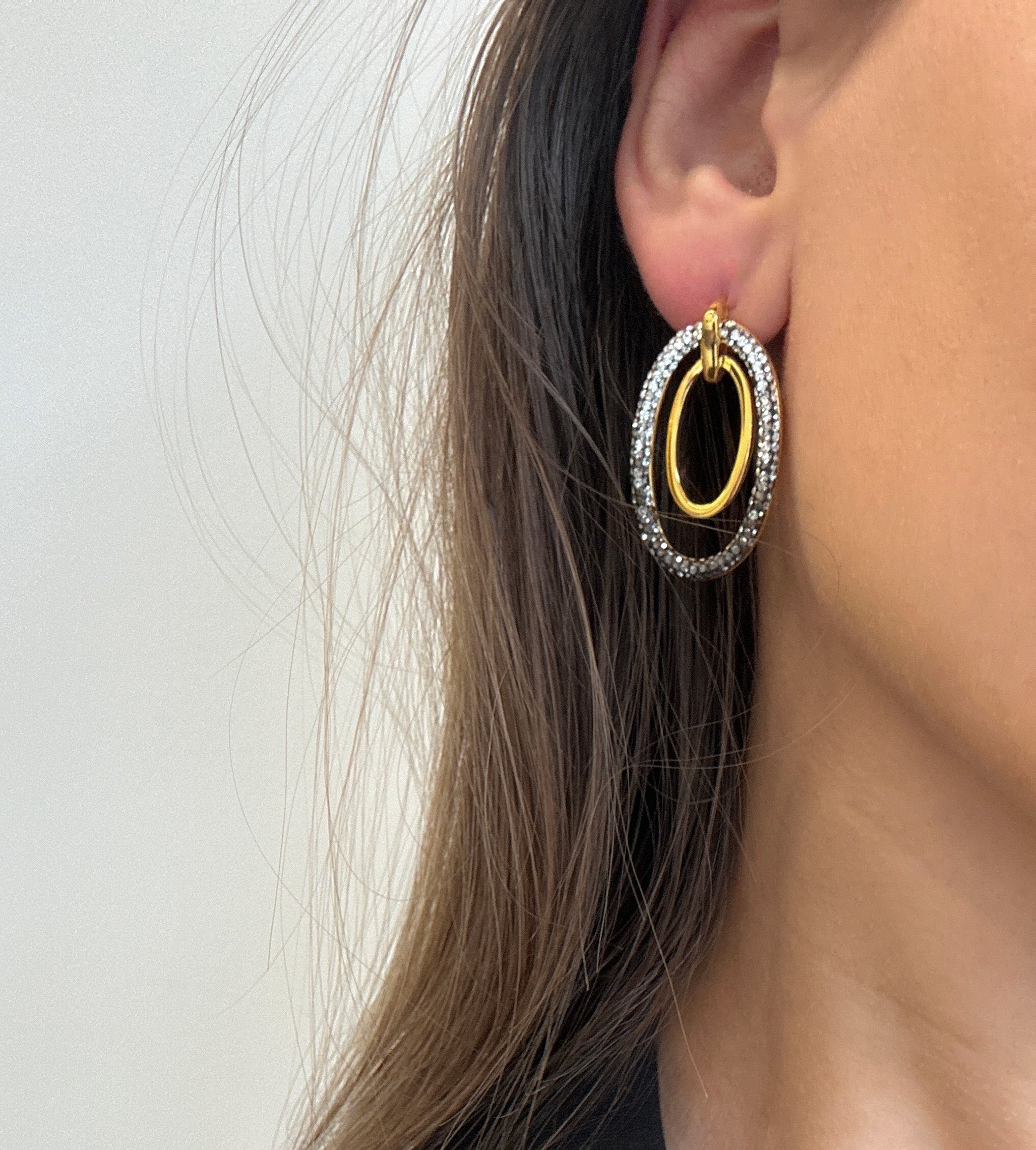Flare oval earrings