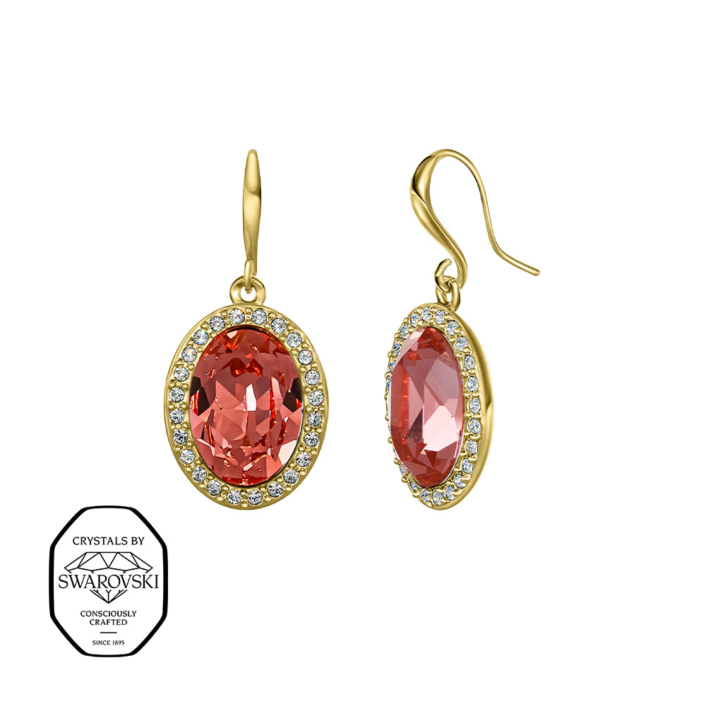 oval sunkissed hanging earrings - crystalpjewelry