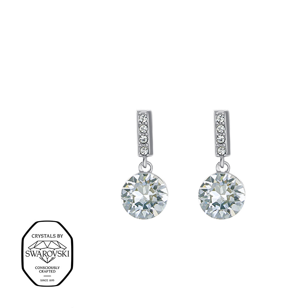 Rhodinierte Ohrhänger mit Swarovski® Kristallen – elegante Ohrringe mit funkelnden klaren Steinen.