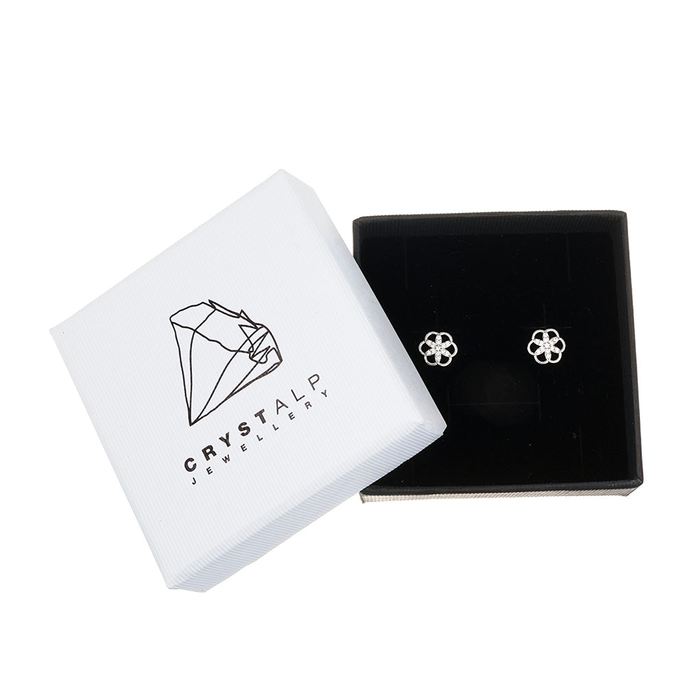 flower of life silver earring