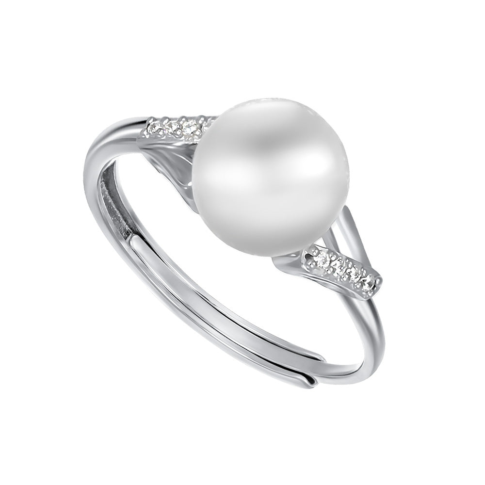 Fine pearl silver ring adjustable