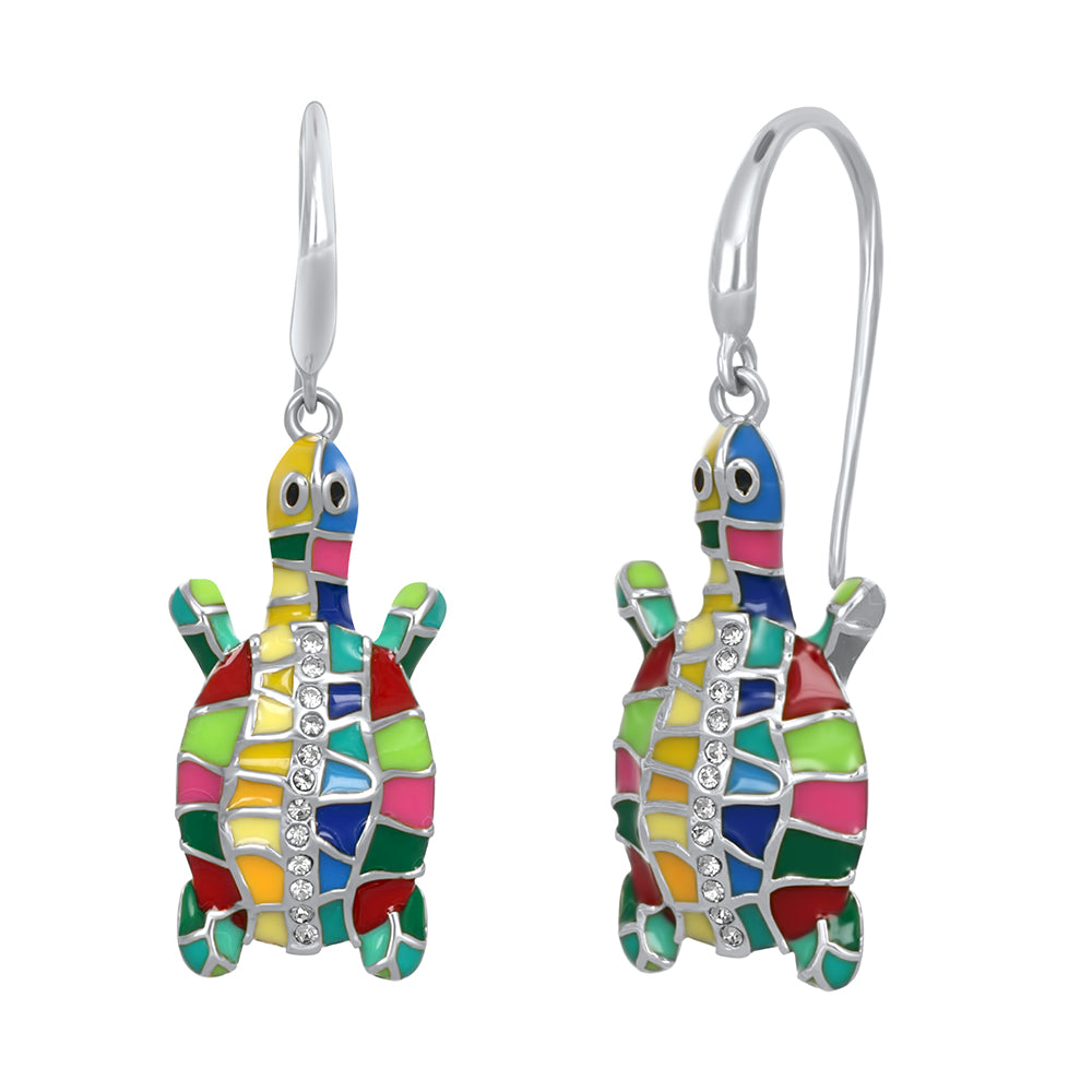 beloved turtle hanging earrings - crystalpjewelry