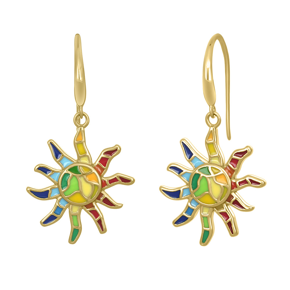 the sheaf sun hanging earrings - crystalpjewelry