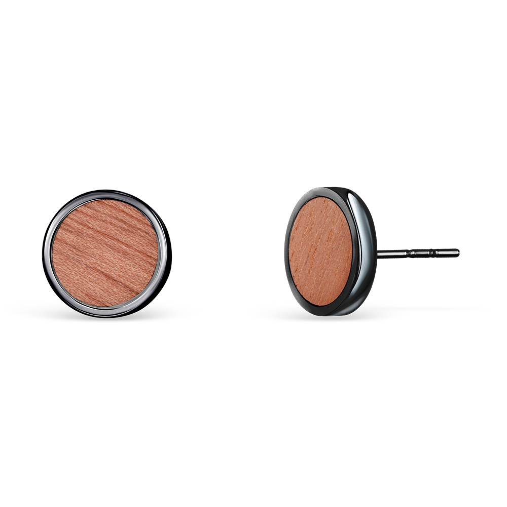 Wood circle earrings - crystalpjewelry