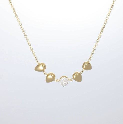 Crystalp Briolette Pendant in Gold aus Edelstahl mit Swarovski® Kristallen verziert, tropfenförmiger Anhänger elegant