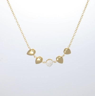 Crystalp Briolette Pendant in Gold aus Edelstahl mit Swarovski® Kristallen verziert, tropfenförmiger Anhänger elegant