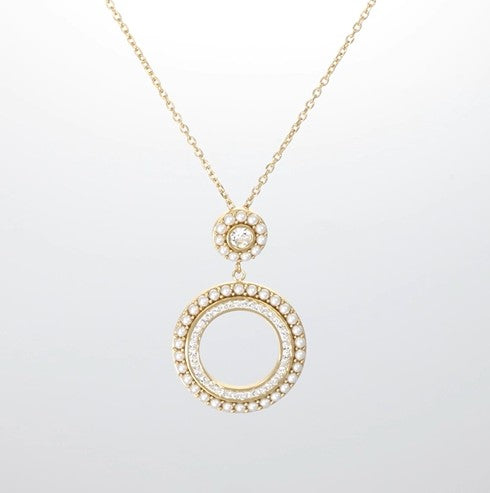 Overture Pendant aus Edelstahl, kunstvolle Kreisgestaltung, mit Swarovski® Kristallen verziert für elegante Ausstrahlung.